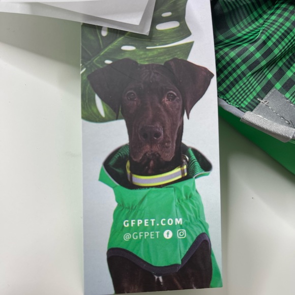 GF Pet Dog Raincoat Reversible Raincoat Green Plaid Size xL - Picture 7 of 9
